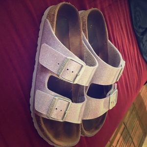 Purple glitter Birkenstock’s size 37